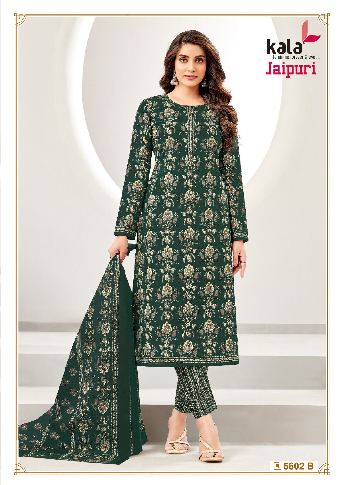 Jaipuri Vol 4 By Kala 5601 To 5612 Printed Cotton Dress Material Wholesale Market In Surat

